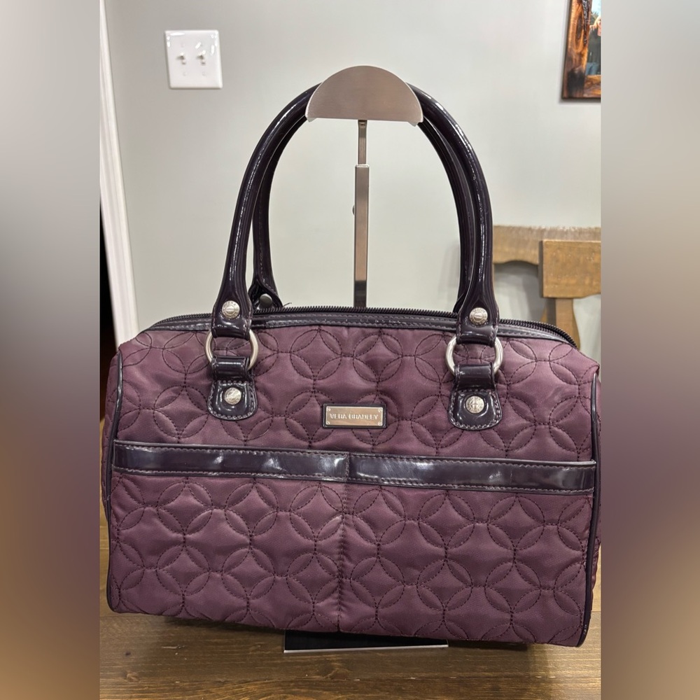 Vera Bradley Nylon Speedy in Plum Purple with Patent Trim